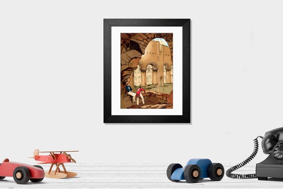 Shown hanging in a room: Modern 14"x12" (36x31cm)