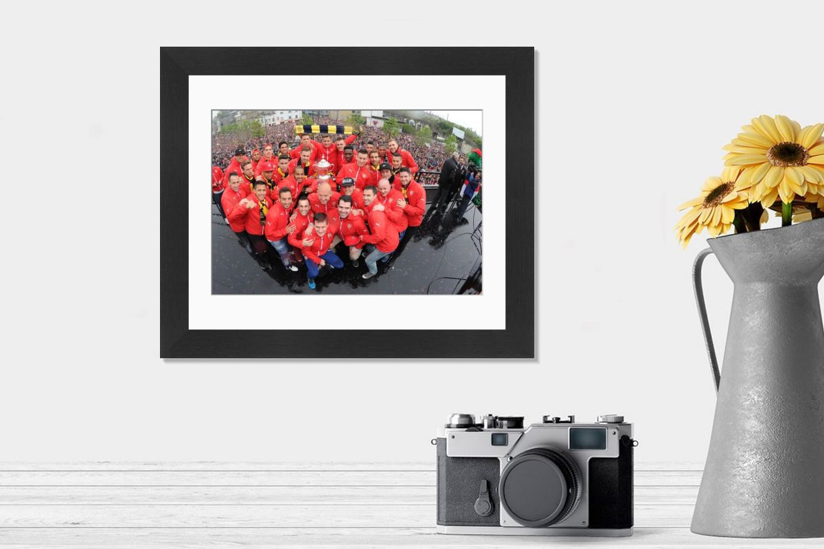Framed Print of Arsenal FA Cup Victory Parade Print 2014-15