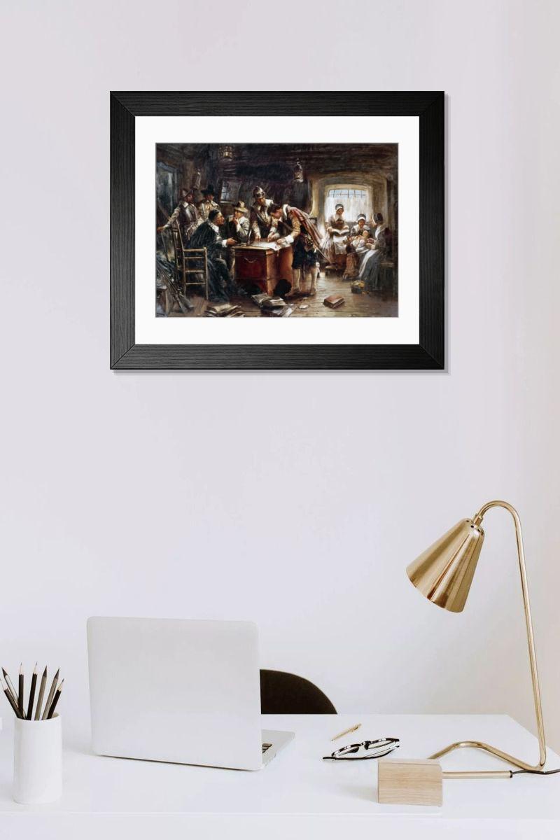 Shown hanging in a room: Modern 14"x12" (36x31cm)