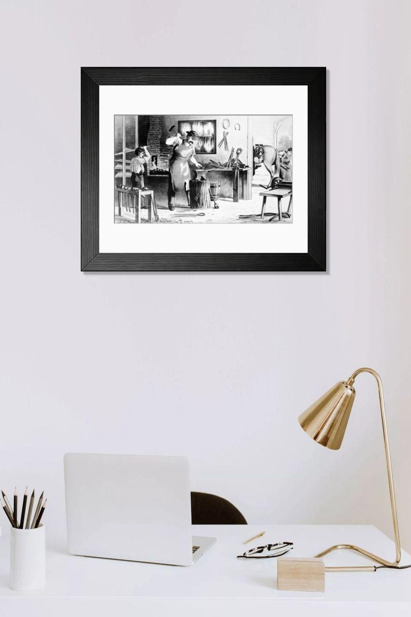 Shown hanging in a room: Modern 14"x12" (36x31cm)