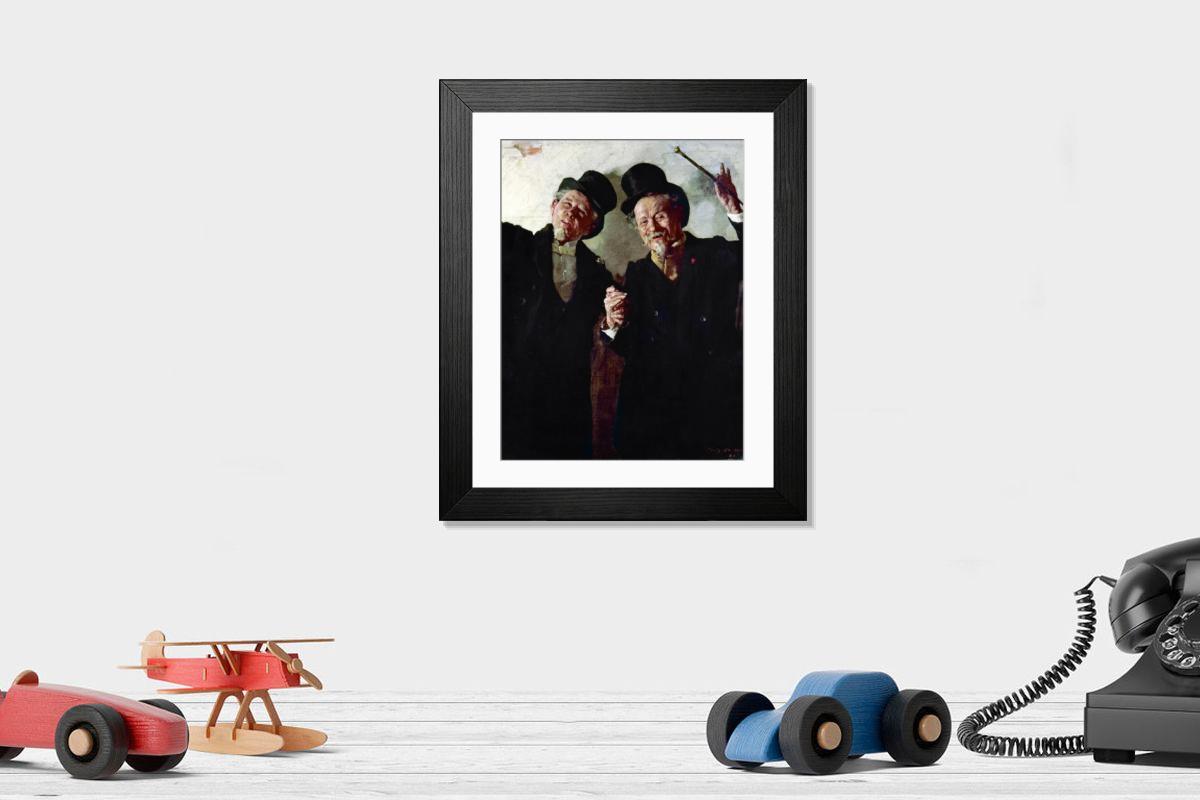 Shown hanging in a room: Modern 14"x12" (36x31cm)