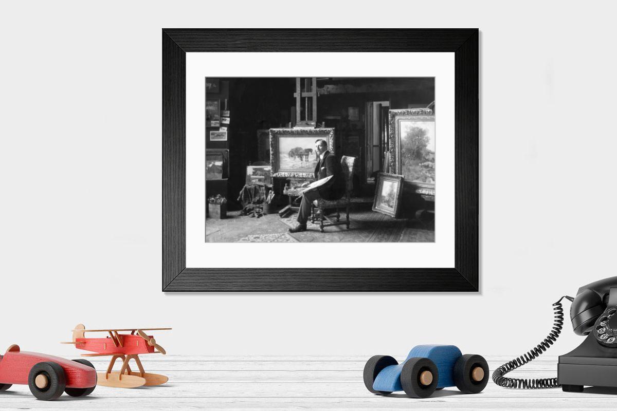 Shown hanging in a room: Modern 14"x12" (36x31cm)