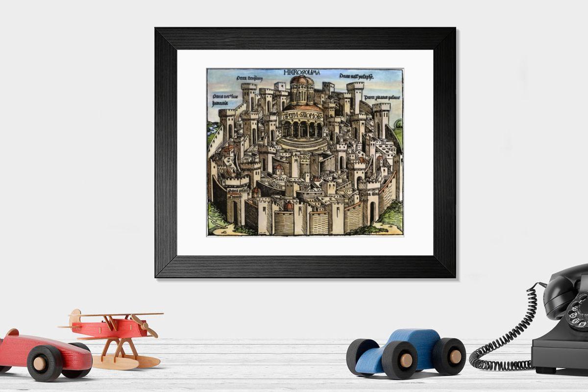 Shown hanging in a room: Modern 14"x12" (36x31cm)
