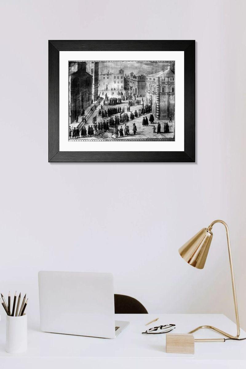 Shown hanging in a room: Modern 14"x12" (36x31cm)