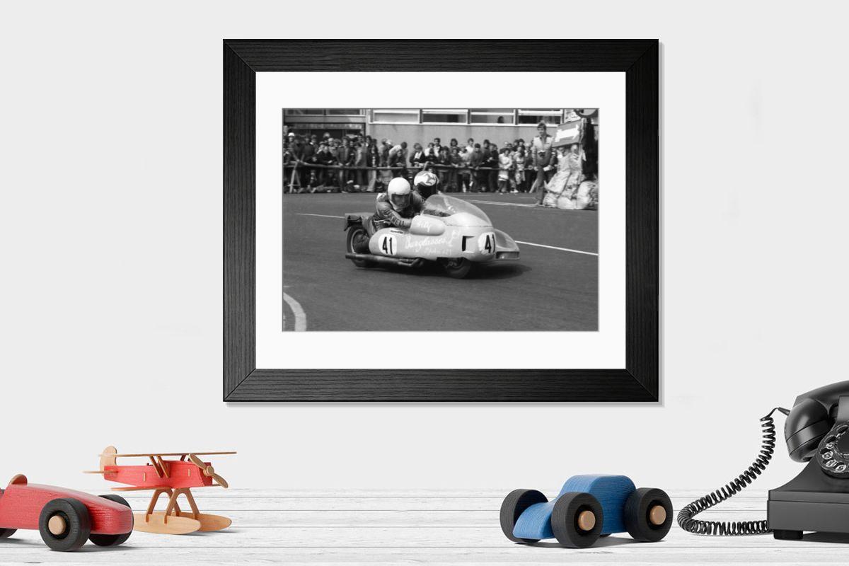 1977 Sidecar TT Kawasaki Print. Art Prints, Posters & Puzzles from