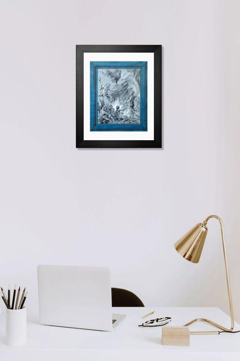Shown hanging in a room: Modern 14"x12" (36x31cm)