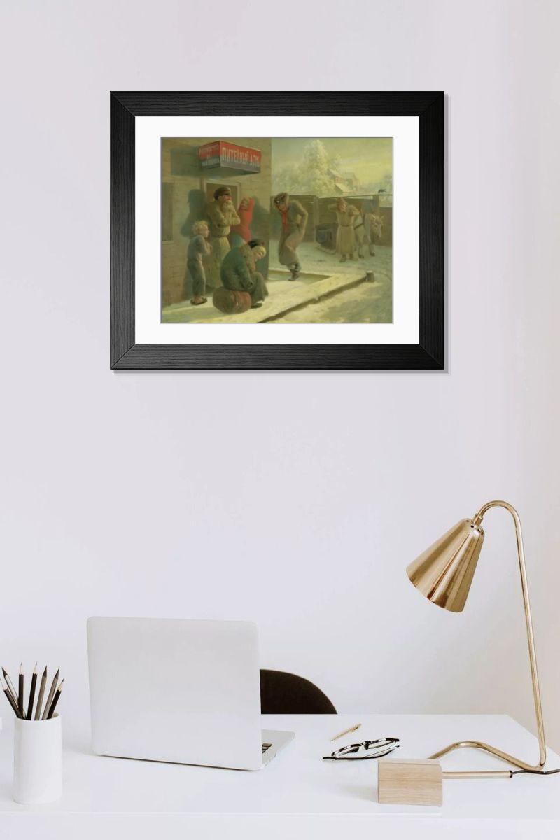 Shown hanging in a room: Modern 14"x12" (36x31cm)