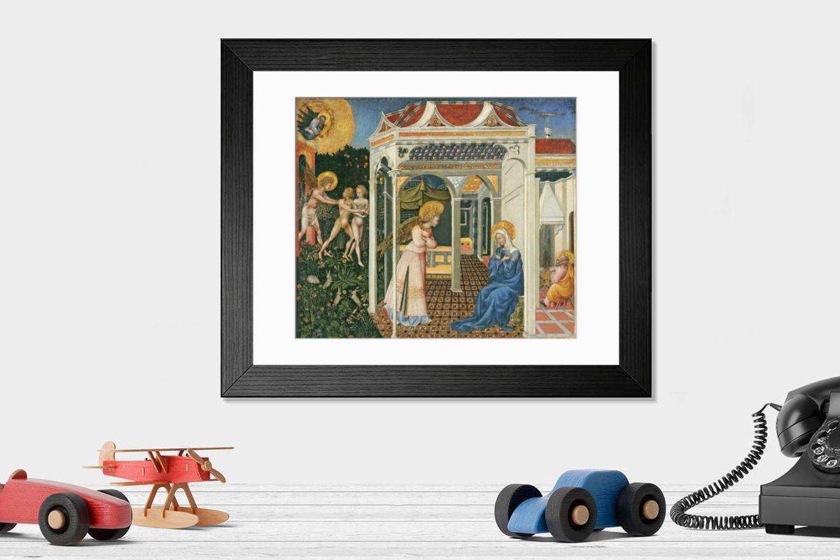 Shown hanging in a room: Modern 14"x12" (36x31cm)