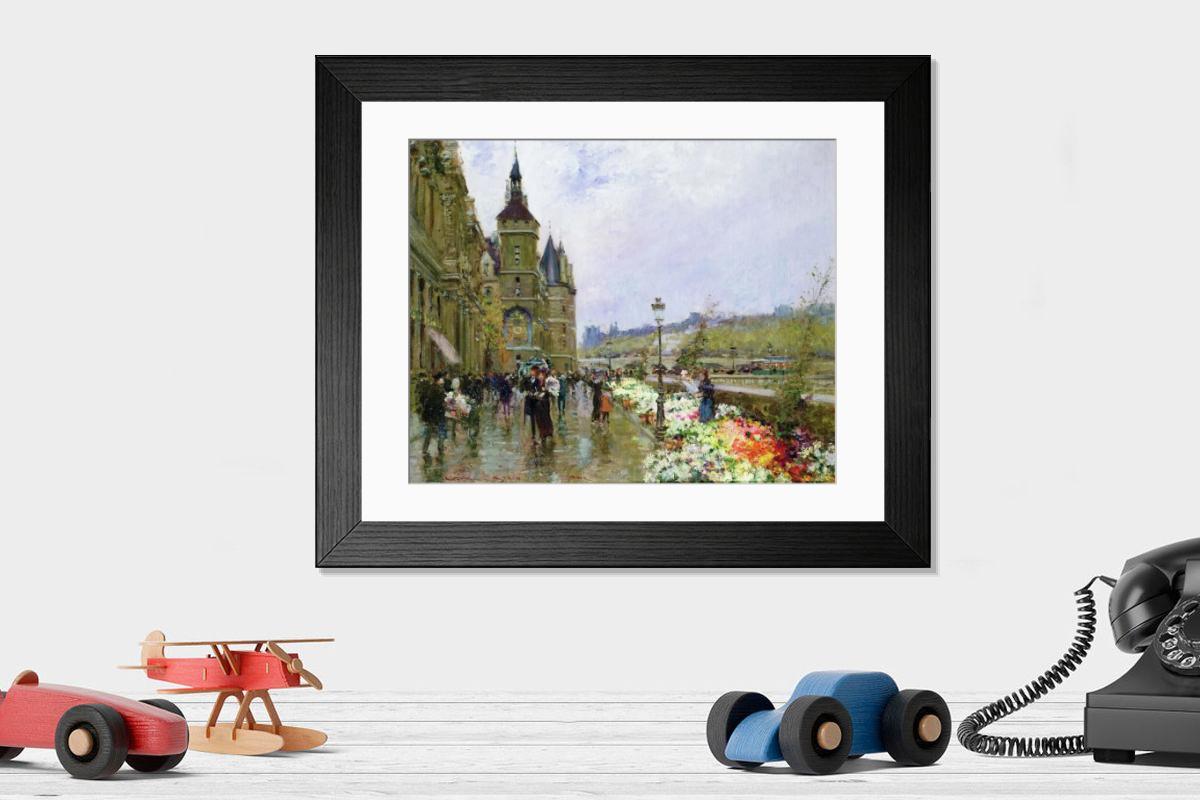 Shown hanging in a room: Modern 14"x12" (36x31cm)