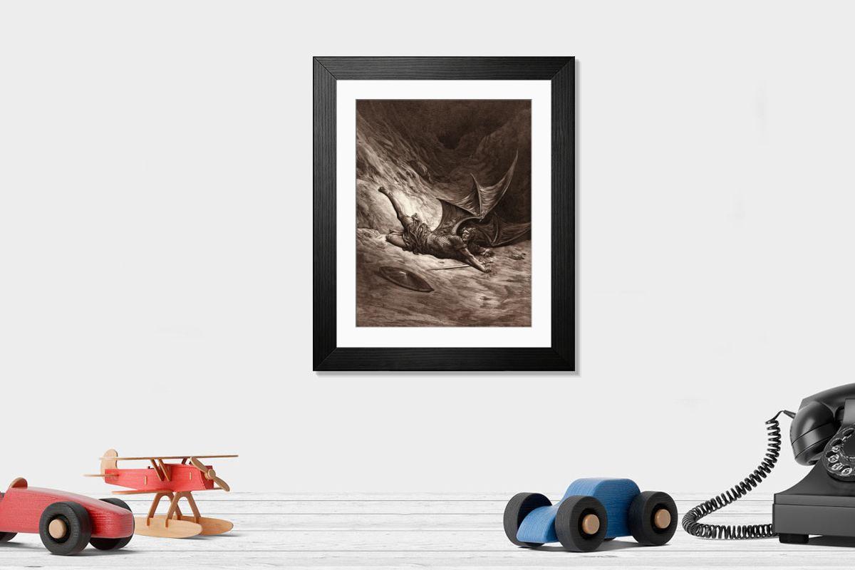 Shown hanging in a room: Modern 14"x12" (36x31cm)