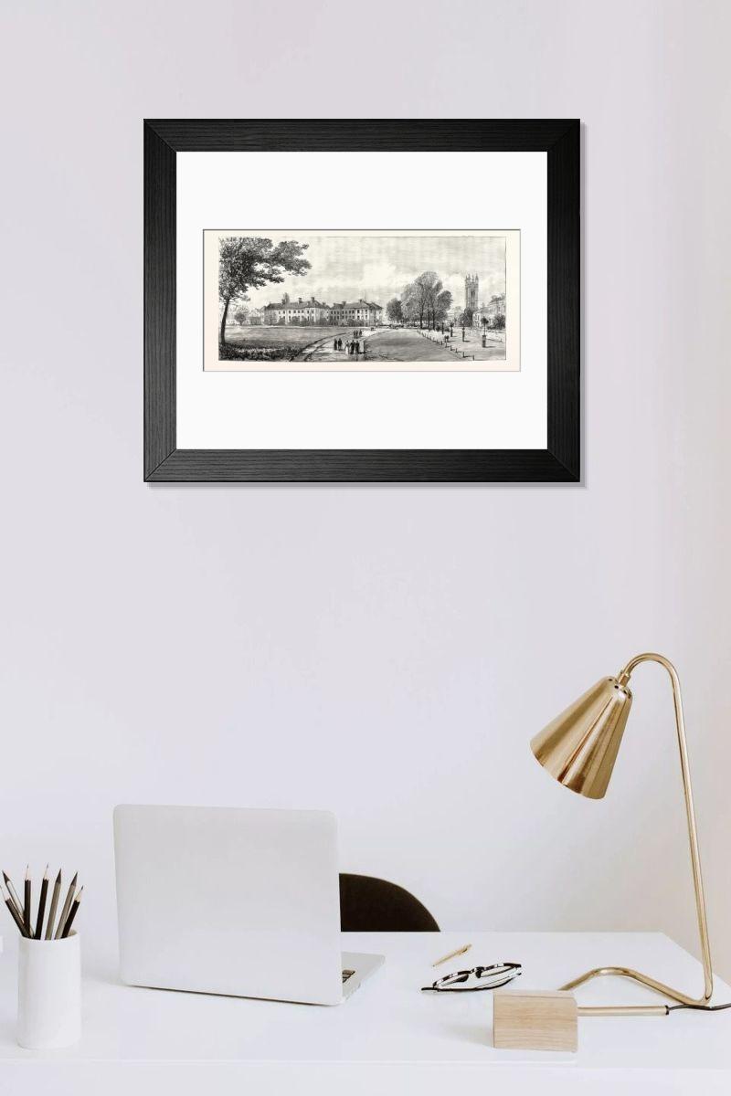Shown hanging in a room: Modern 14"x12" (36x31cm)