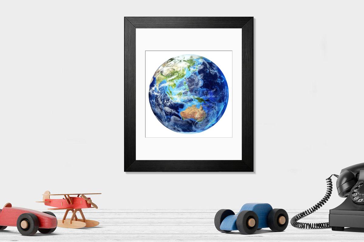 Shown hanging in a room: Modern 14"x12" (36x31cm)
