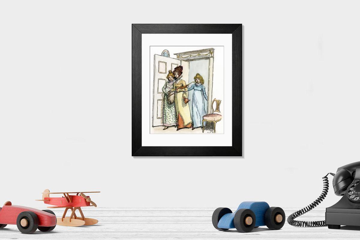 Shown hanging in a room: Modern 14"x12" (36x31cm)