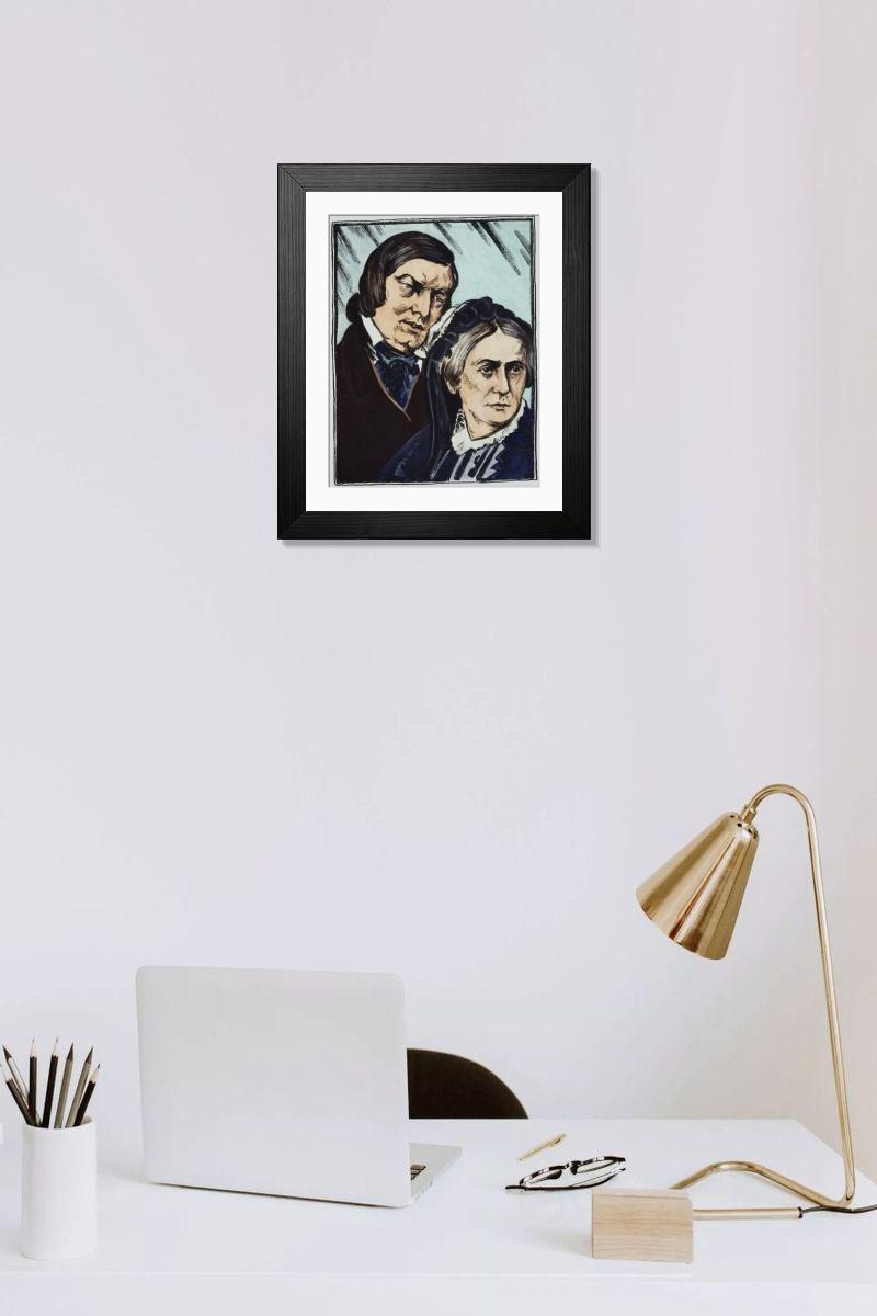 Shown hanging in a room: Modern 14"x12" (36x31cm)