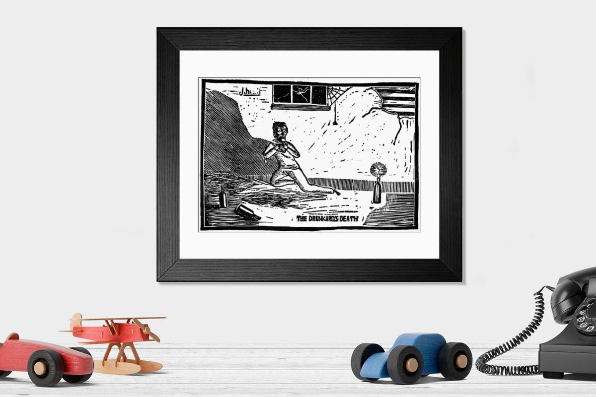 Shown hanging in a room: Modern 14"x12" (36x31cm)