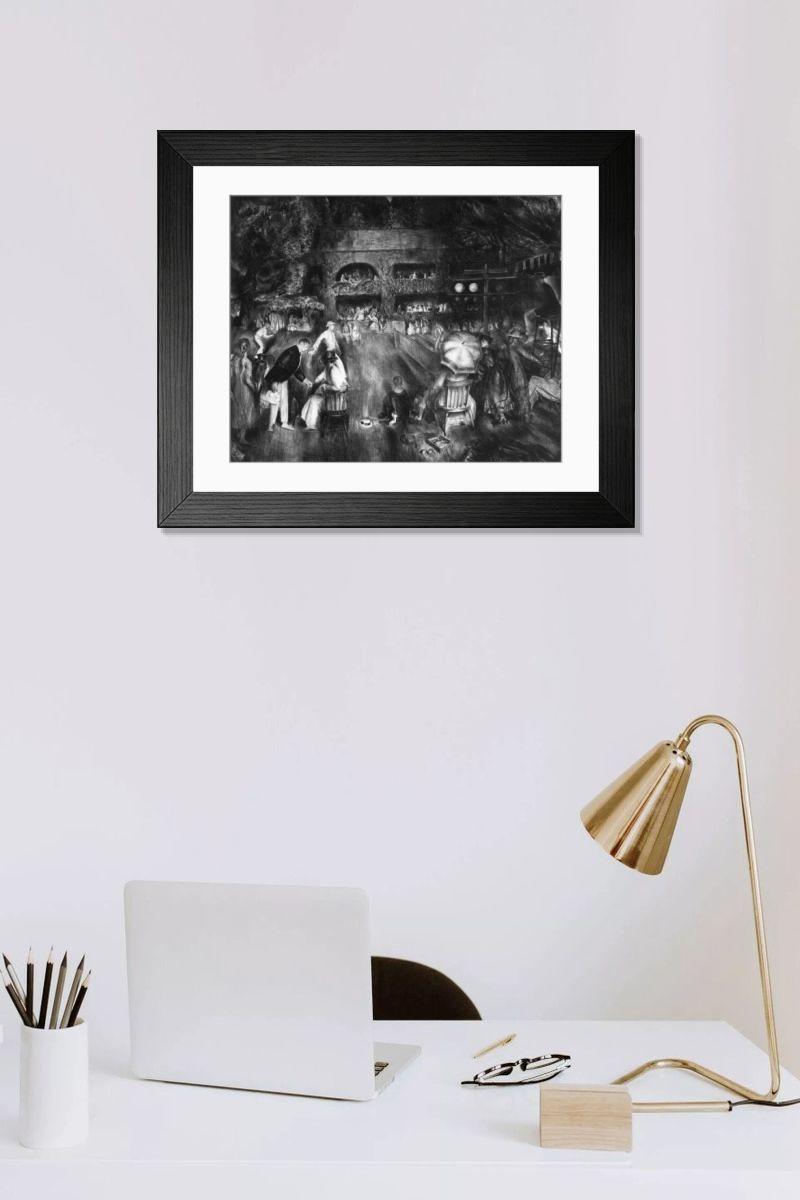 Shown hanging in a room: Modern 14"x12" (36x31cm)