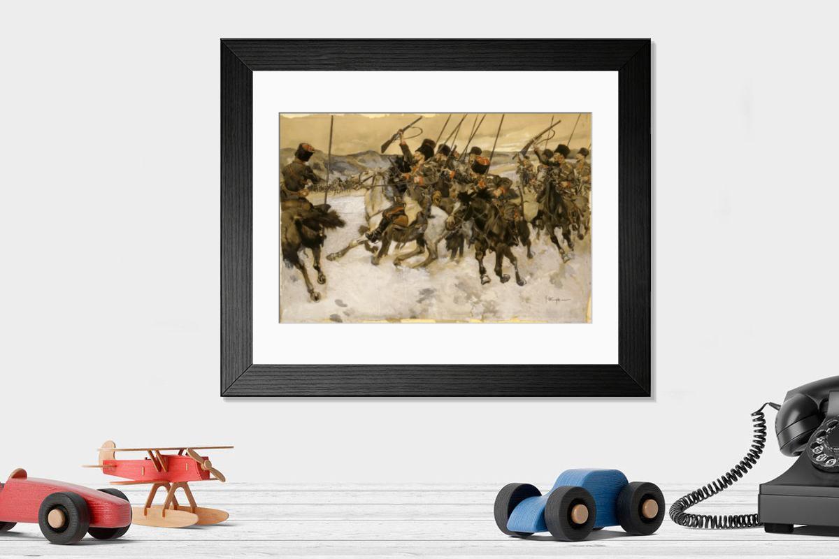 Shown hanging in a room: Modern 14"x12" (36x31cm)