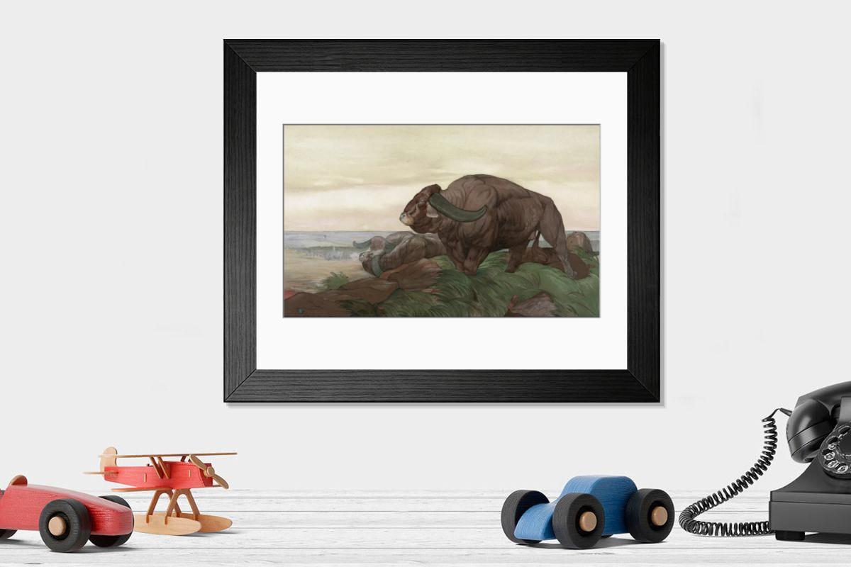 Shown hanging in a room: Modern 14"x12" (36x31cm)
