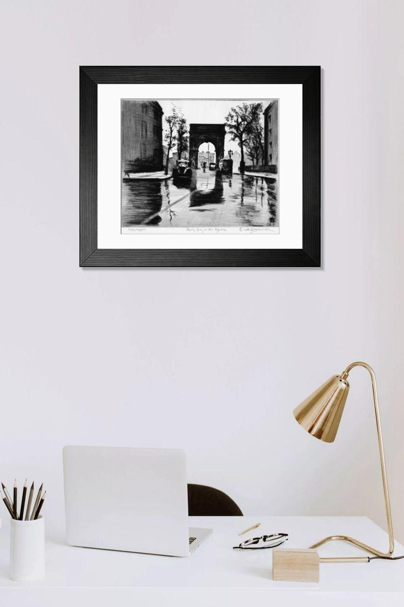 Shown hanging in a room: Modern 14"x12" (36x31cm)