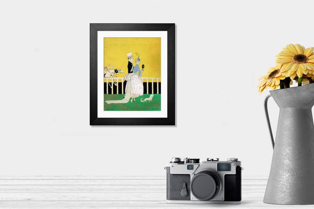 Shown hanging in a room: Modern 14"x12" (36x31cm)