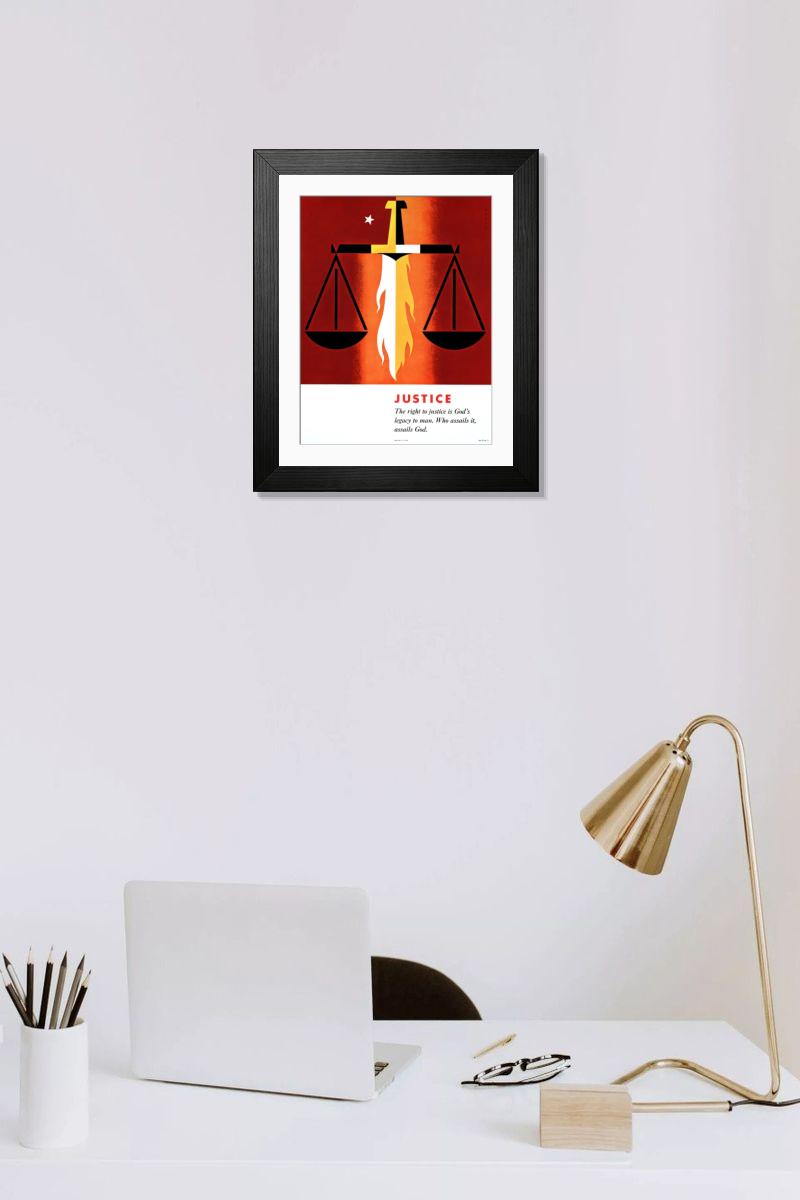 Shown hanging in a room: Modern 14"x12" (36x31cm)