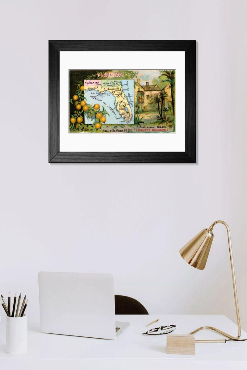 Shown hanging in a room: Modern 14"x12" (36x31cm)