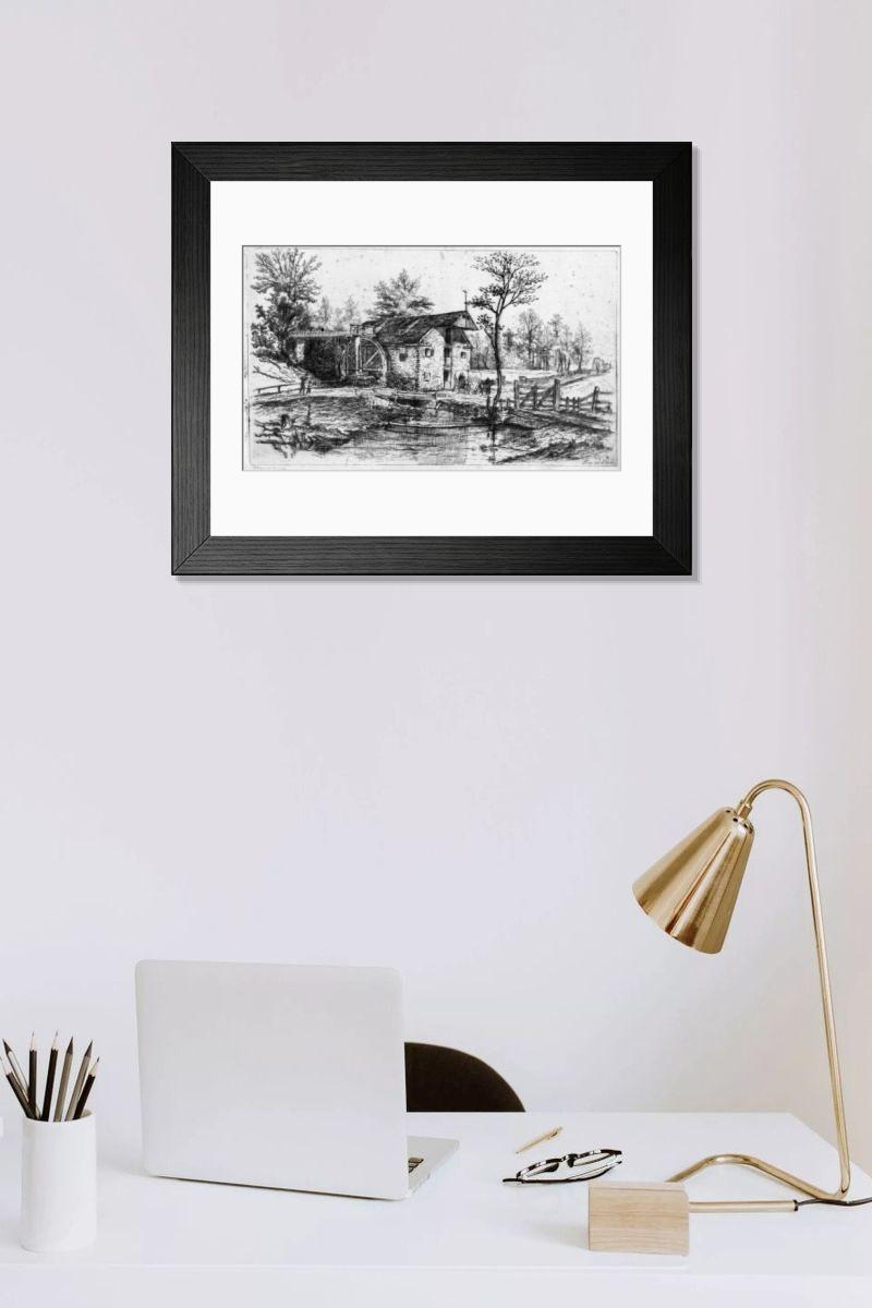 Shown hanging in a room: Modern 14"x12" (36x31cm)