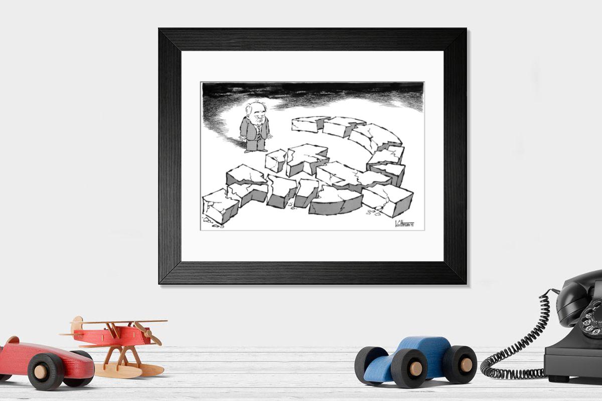 Shown hanging in a room: Modern 14"x12" (36x31cm)
