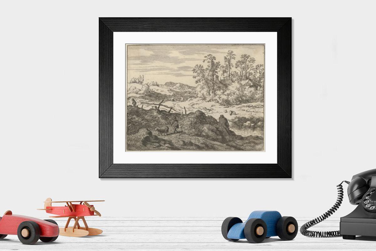 Shown hanging in a room: Modern 14"x12" (36x31cm)
