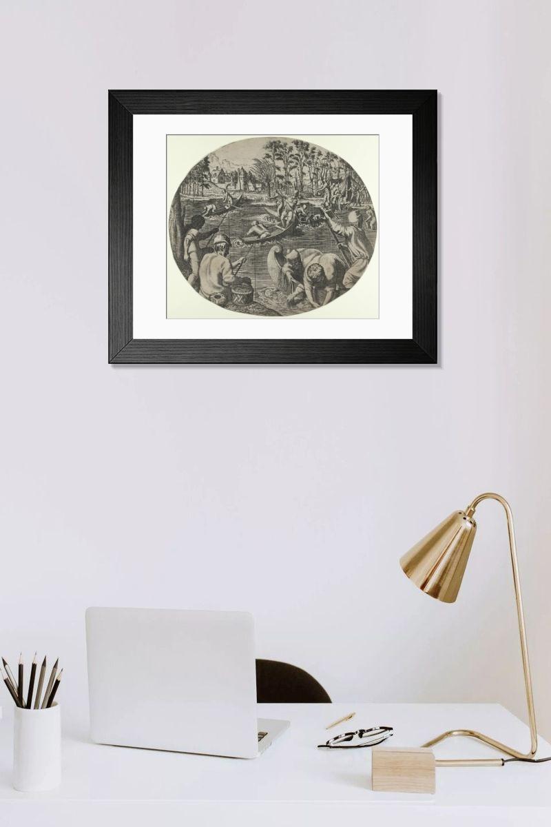 Shown hanging in a room: Modern 14"x12" (36x31cm)