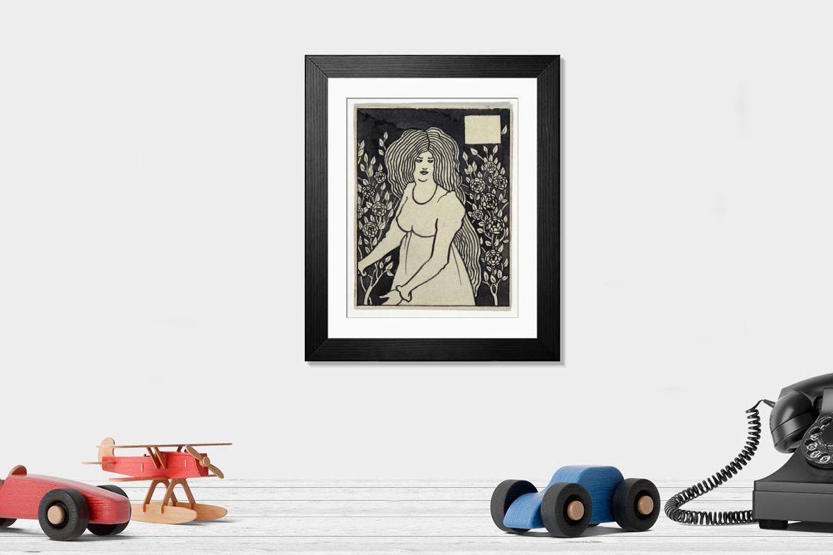 Shown hanging in a room: Modern 14"x12" (36x31cm)
