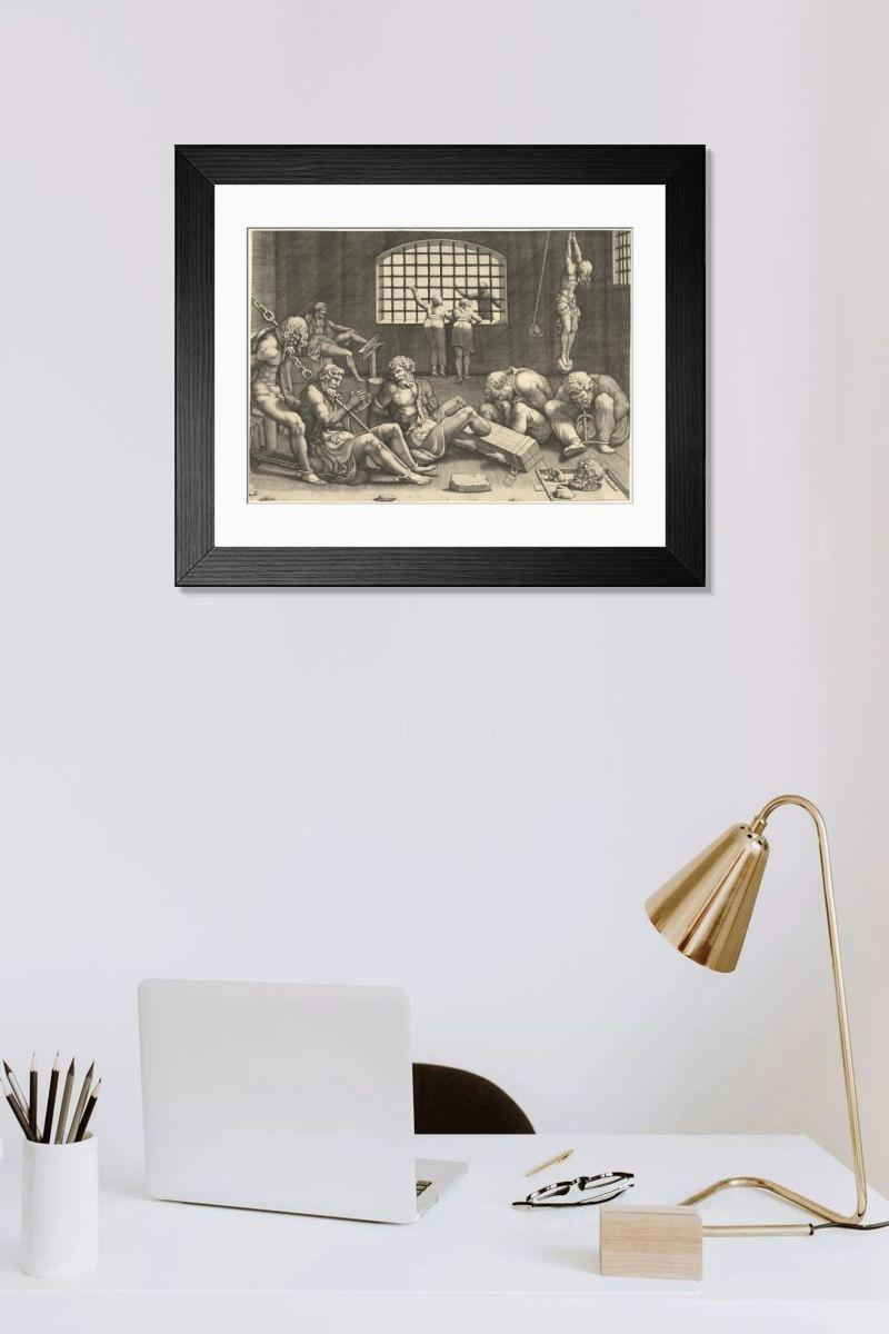Shown hanging in a room: Modern 14"x12" (36x31cm)