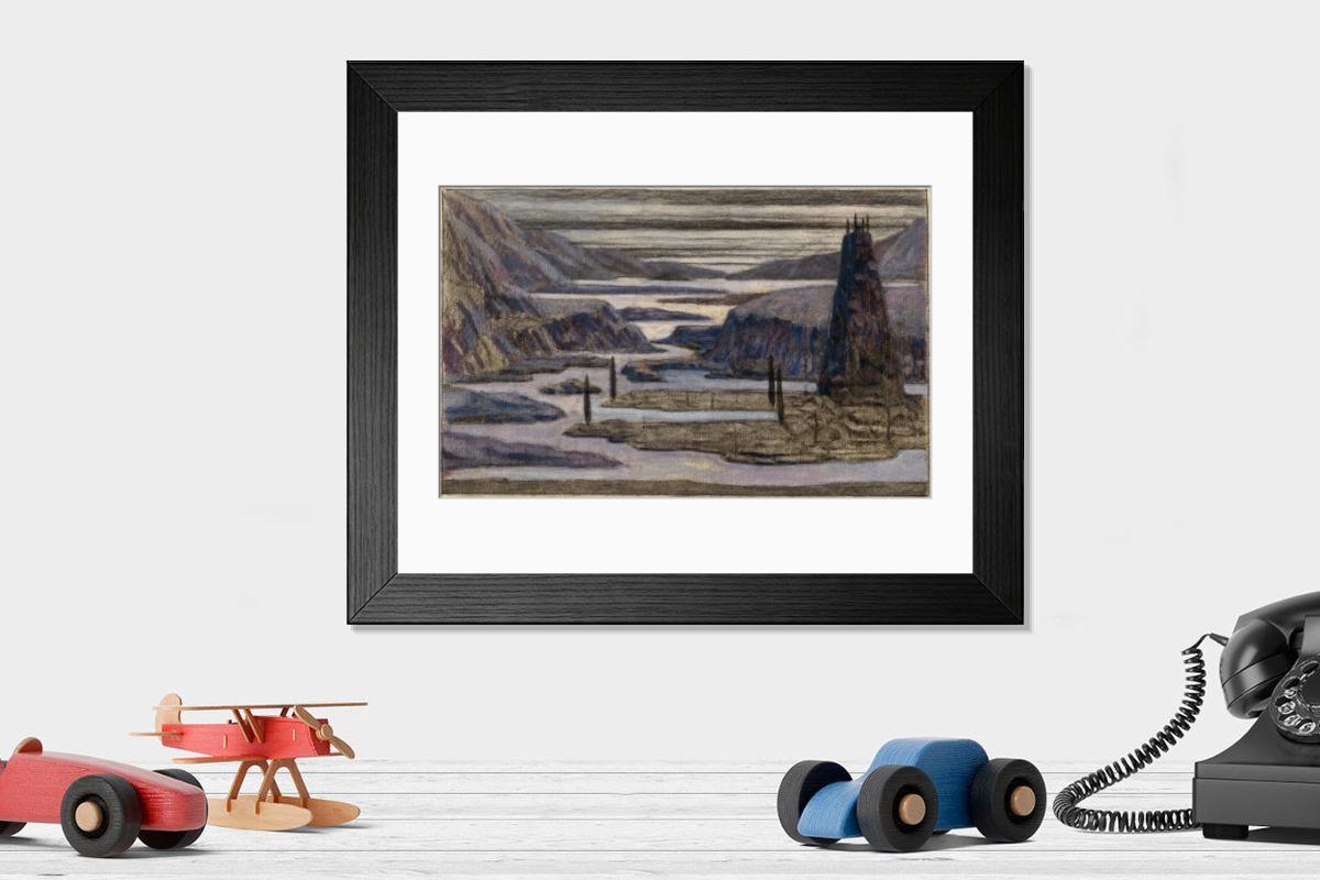 Shown hanging in a room: Modern 14"x12" (36x31cm)