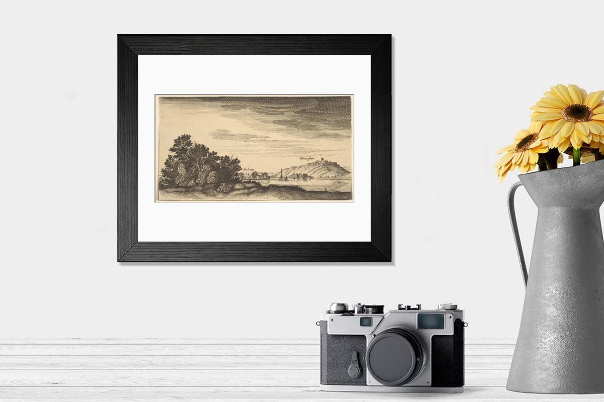 Shown hanging in a room: Modern 14"x12" (36x31cm)