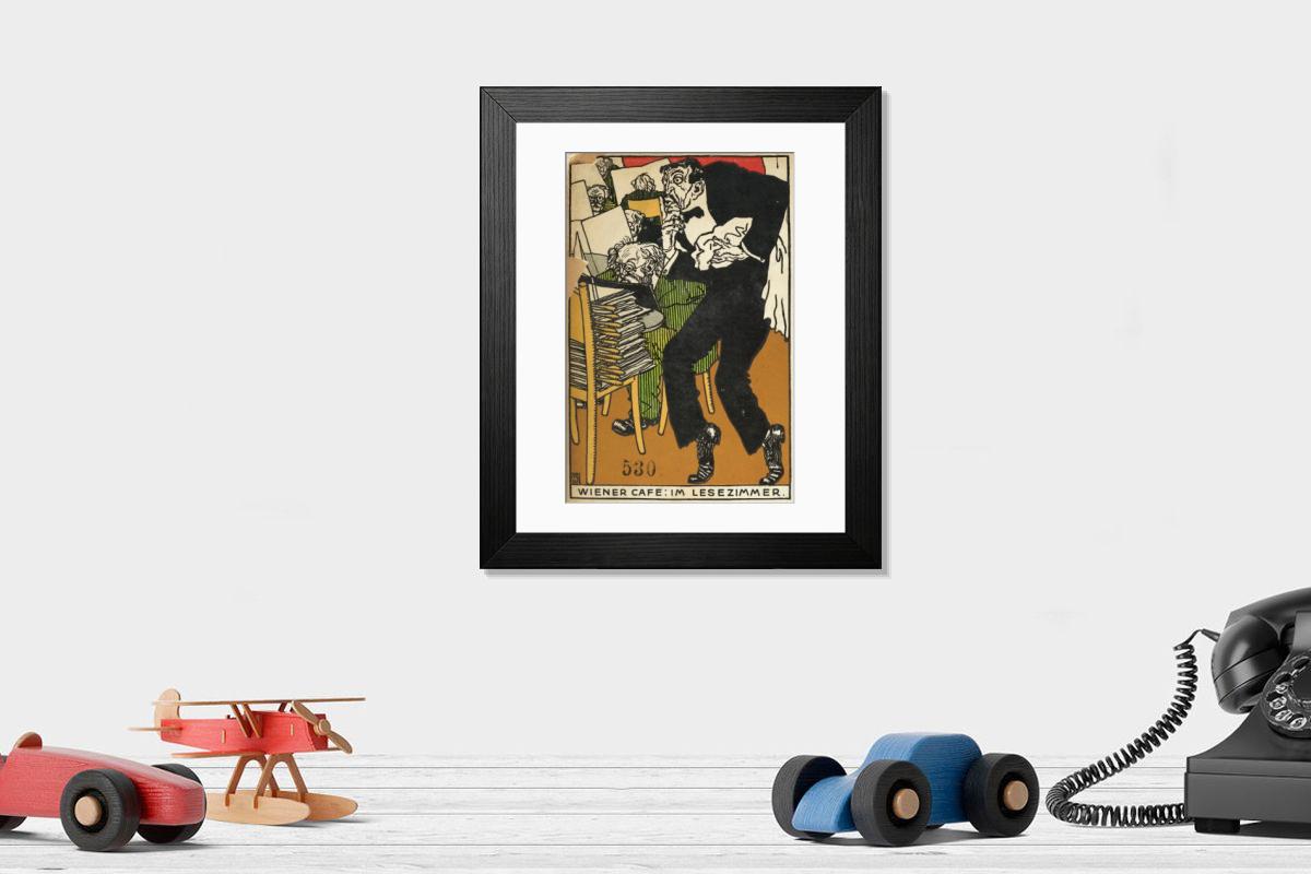Shown hanging in a room: Modern 14"x12" (36x31cm)