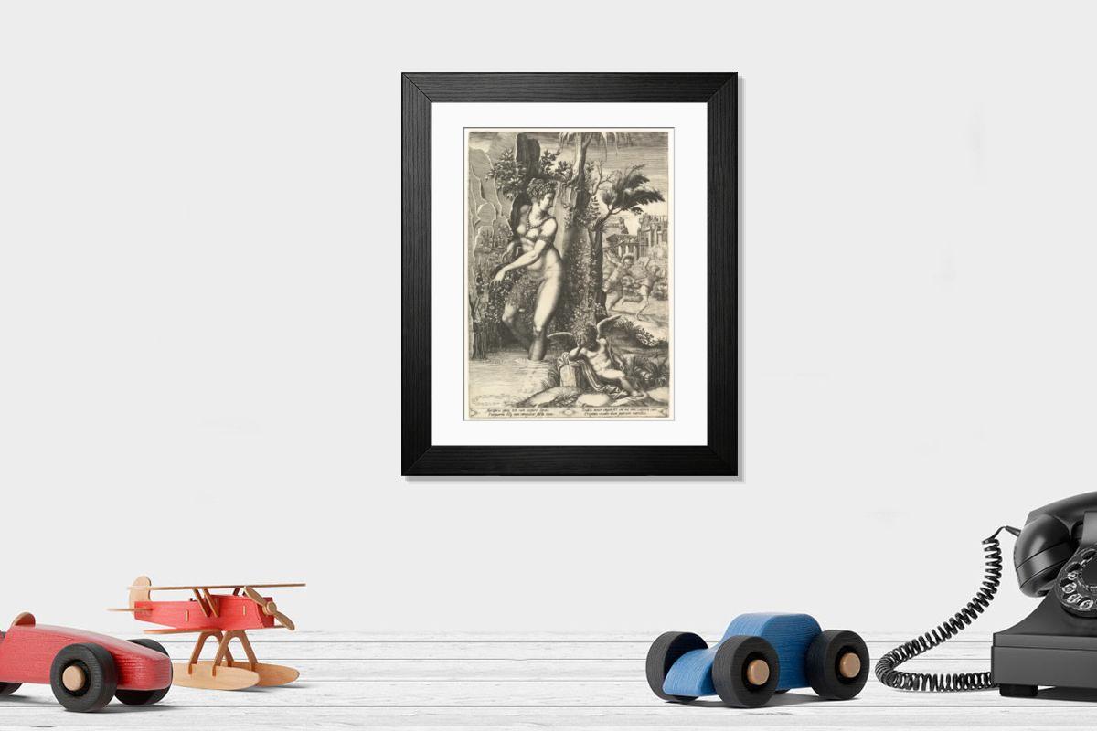 Shown hanging in a room: Modern 14"x12" (36x31cm)