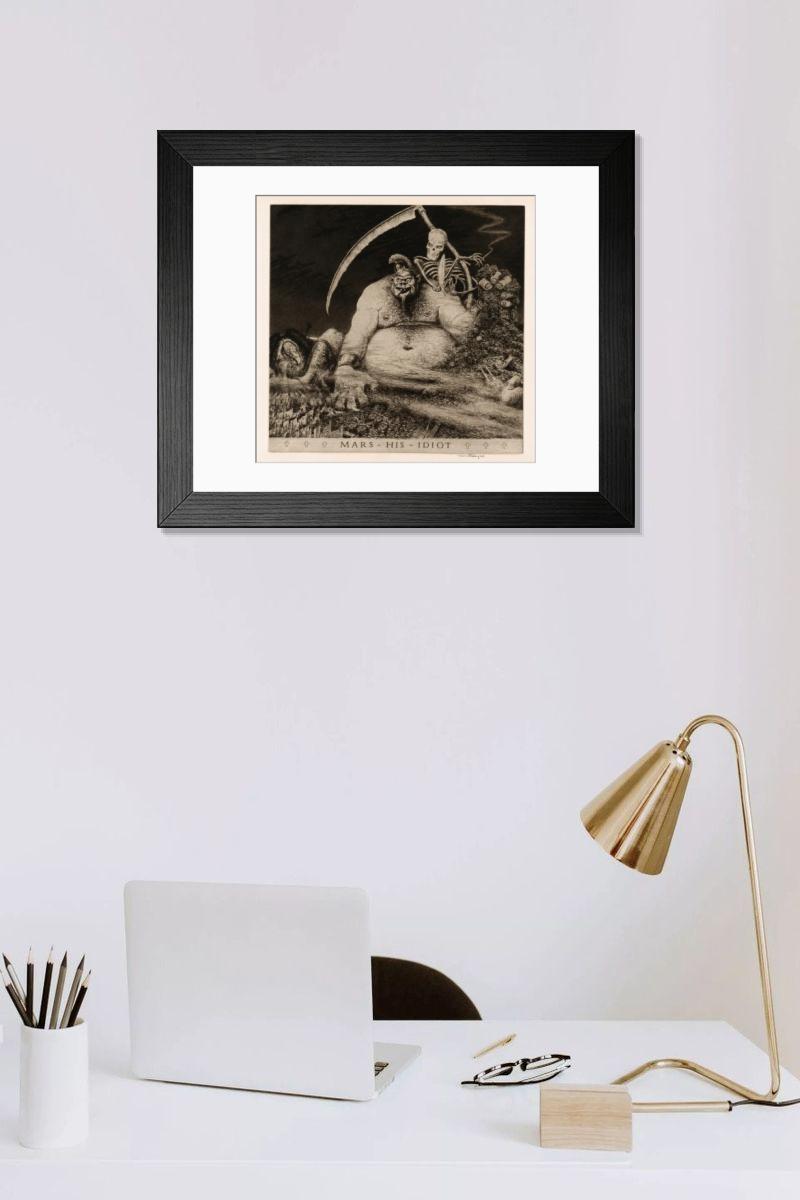 Shown hanging in a room: Modern 14"x12" (36x31cm)