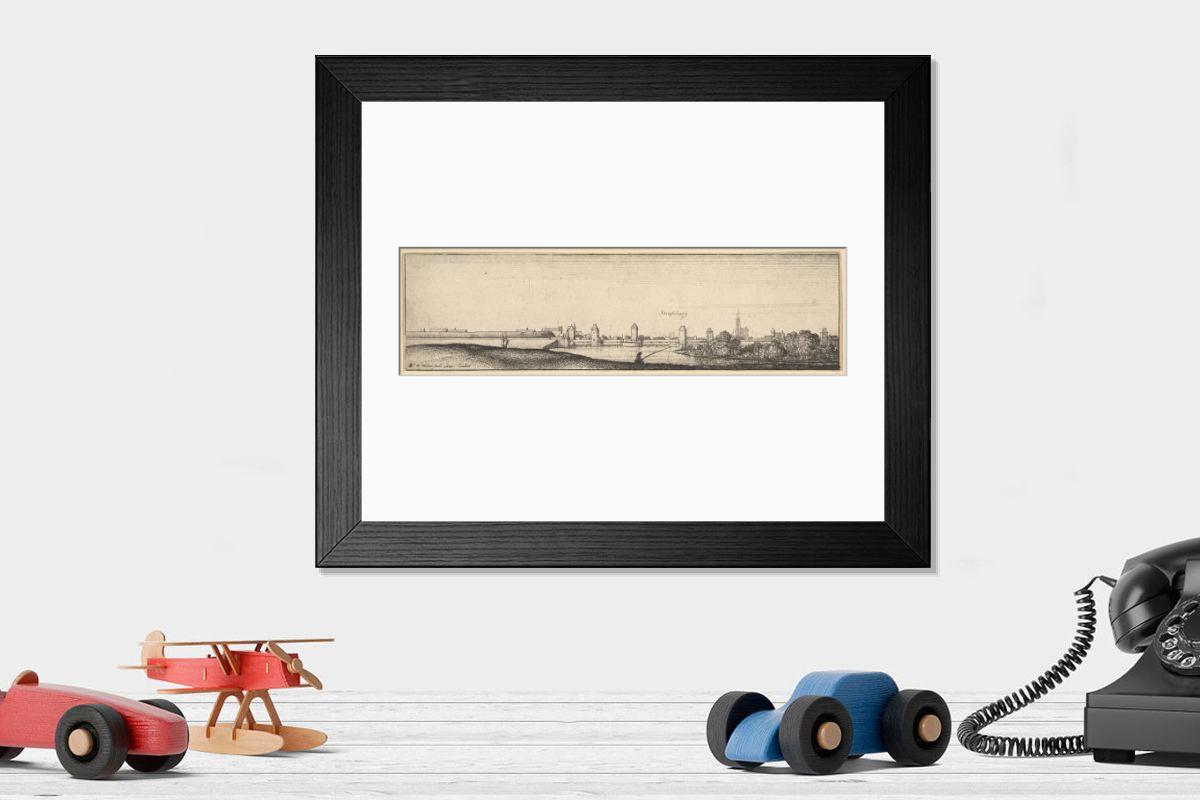 Shown hanging in a room: Modern 14"x12" (36x31cm)