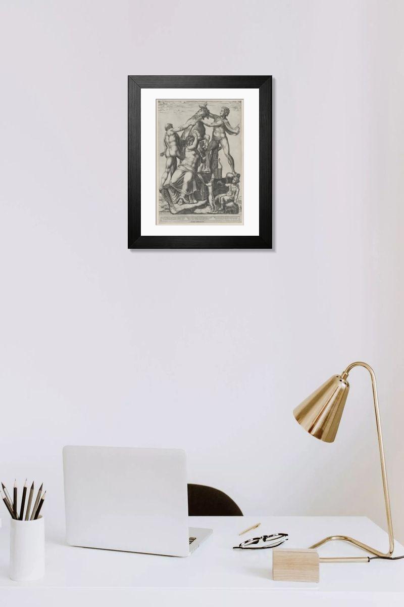 Shown hanging in a room: Modern 14"x12" (36x31cm)