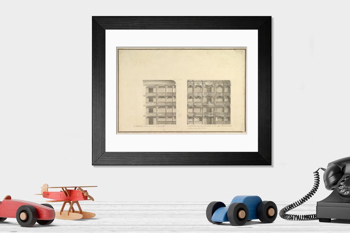 Shown hanging in a room: Modern 14"x12" (36x31cm)