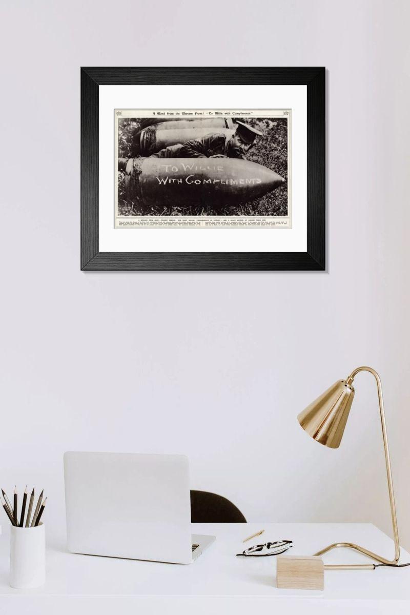 Shown hanging in a room: Modern 14"x12" (36x31cm)