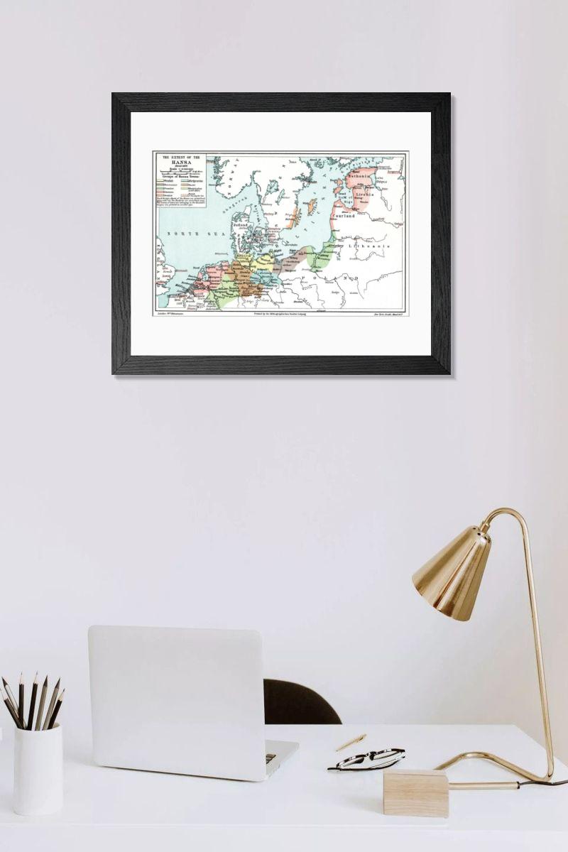 Shown hanging in a room: Modern 14"x12" (36x31cm)