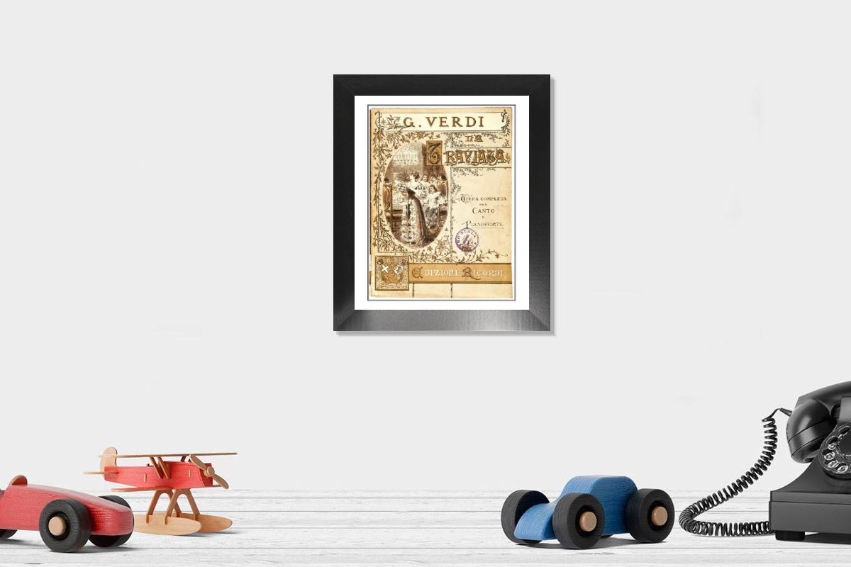 Framed Print of Print of La Traviata vocal score cover, 1853