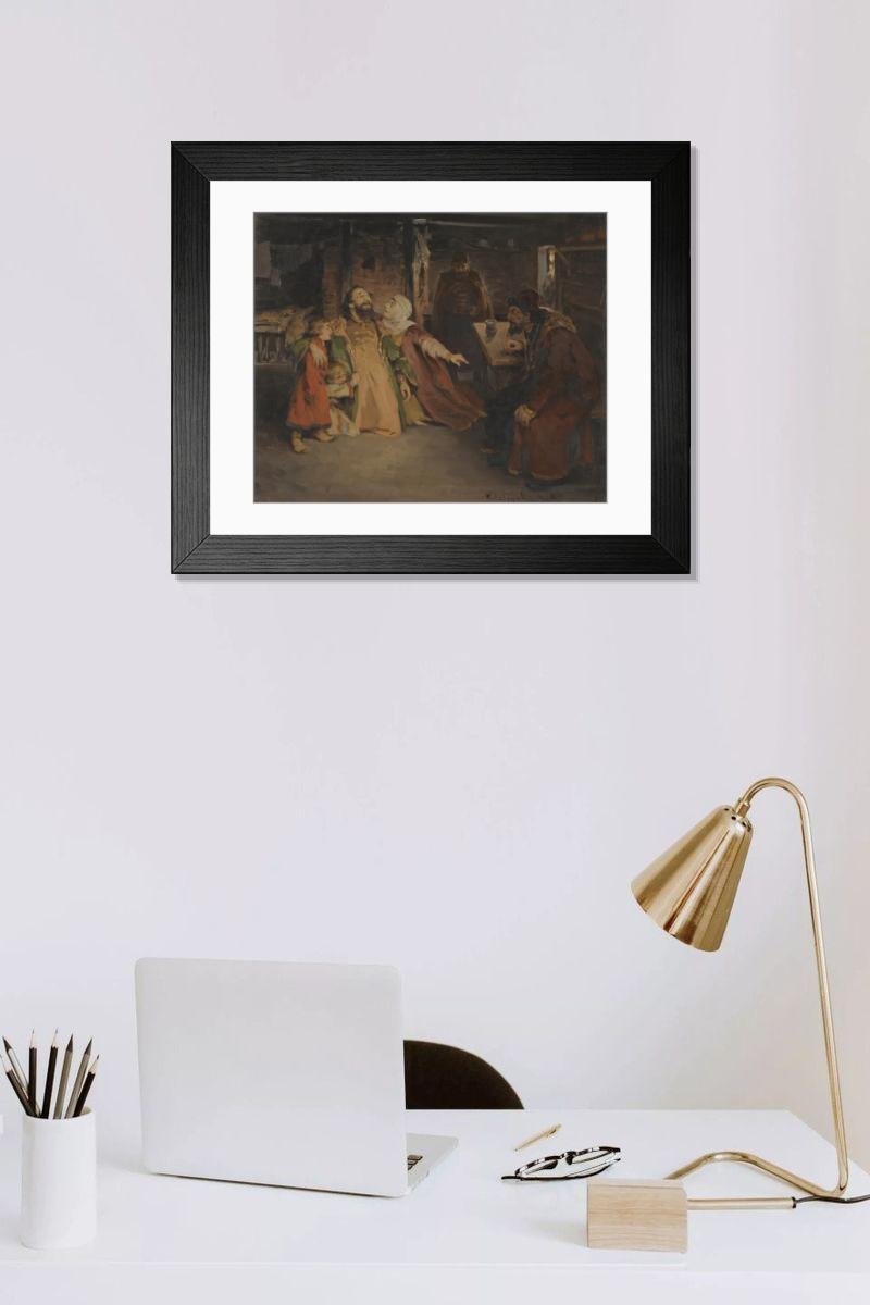 Shown hanging in a room: Modern 14"x12" (36x31cm)