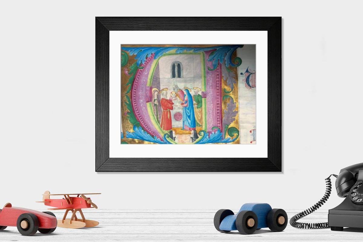 Shown hanging in a room: Modern 14"x12" (36x31cm)