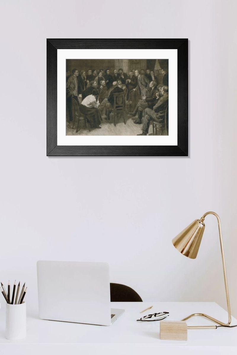 Shown hanging in a room: Modern 14"x12" (36x31cm)