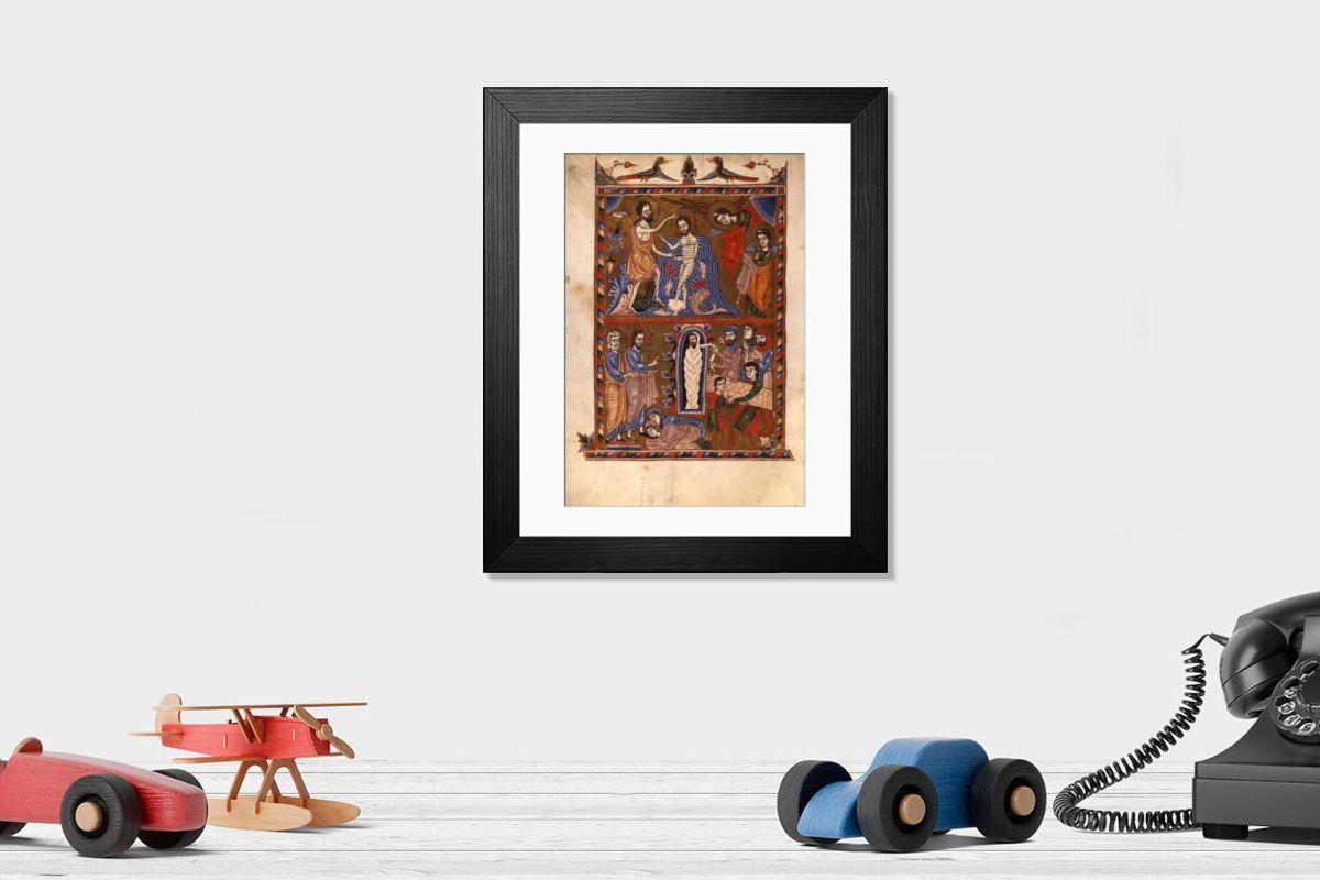 Shown hanging in a room: Modern 14"x12" (36x31cm)