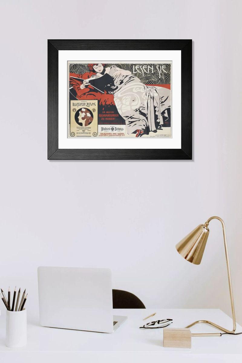 Shown hanging in a room: Modern 14"x12" (36x31cm)