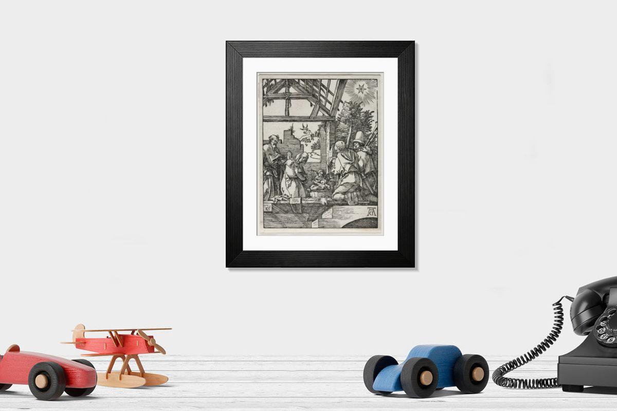 Shown hanging in a room: Modern 14"x12" (36x31cm)
