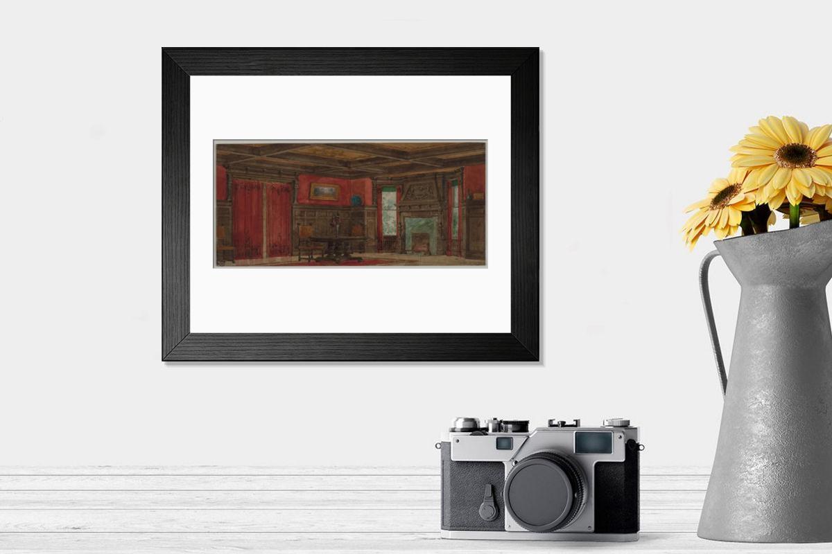 Shown hanging in a room: Modern 14"x12" (36x31cm)